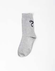 Socks: Sock Bow - Grey