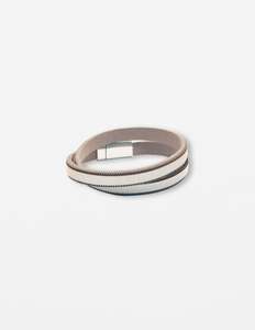 Bracelet PU and Chains - Silver and Gold