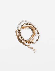 Bracelet Beads and Pearls - Gold