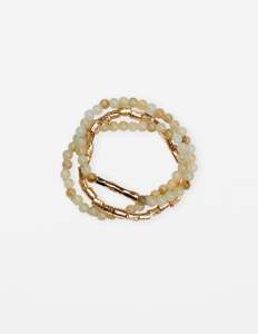 Bracelet Beads - Green and Gold