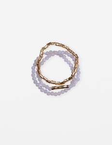 Bracelet Beads - Grey and Gold
