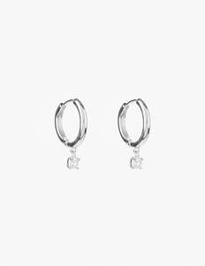 Earrings Hanging Crystal - Silver