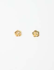 Earrings Solid Flower - Gold