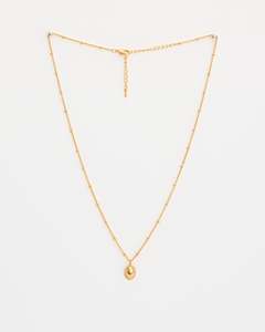Necklaces: Necklace Oval Charm Gold