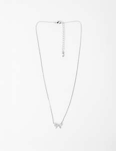 Necklace Crystal Bow - Silver
