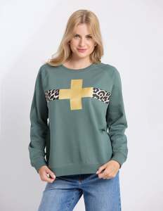 Sweaters: Classic Sweat Star Crossed - Moss