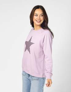 Sweaters: Classic Sweater  - Lilac Striped Star