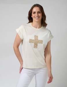Cuff Tee Zebra Cross - Cream