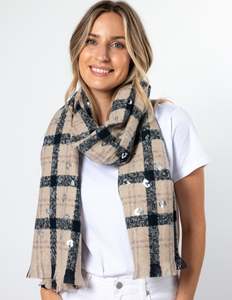 Taupe Squares Scarf