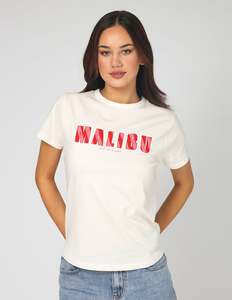 Ace Tee - White Malibu Stripes