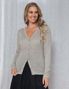Beverly Lurex Cardigans - Mushroom