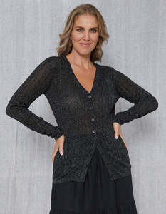 Beverly Lurex Cardigans - Black