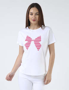Ace Tee - White Bow
