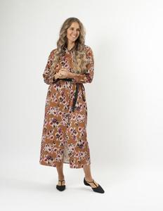 Maya Dress - Blurred Blooms Rust