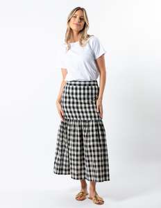 Dalton Skirt - Black and White Check