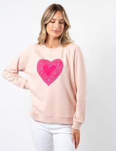 Classic Sweater - Neon Doily Heart