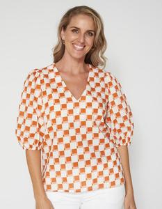 Clover Top - Abstract Checks