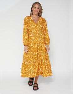 Alyssa Dress - Peach Spot