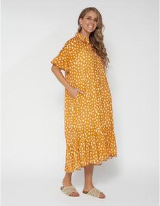 Magnolia Dress - Peach Spot