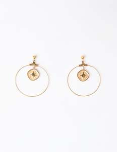 Earrings Pendent Star - Gold