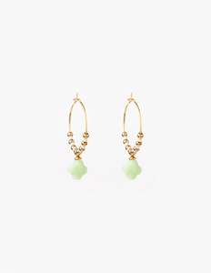 Jewellery: Earrings Clover - Green