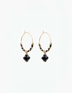 Earrings Clover - Black