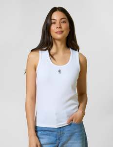 Tops: Core Logo Tank - White