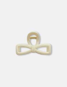 Large Bow Hair Claw - Cream