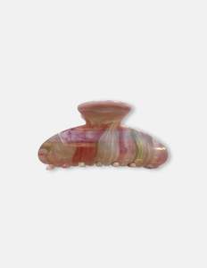 Accessories: Oval Hair Claw Marbled - Pink and Green