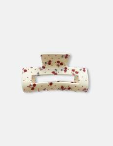 Rounded Rectangle Hair Claw - Cherry