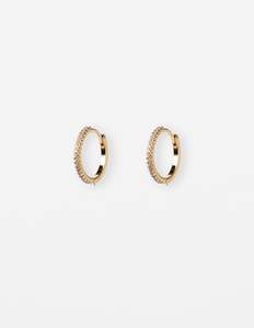 Jewellery: Earrings Hoop Crystals - Gold