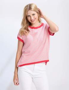 Laneway Top - Pink Stripe