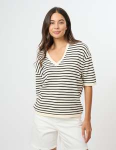 Celine Knit - Ivory/Black