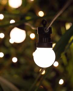 Frosted 10m Black Extendable WW LED Festoons