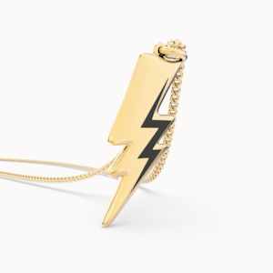 Chocli: Chocli Lightning Bolt 18K Gold Plated Necklace