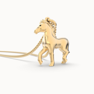 Chocli Horse 18K Gold Plated Necklace