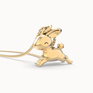 Chocli Flying Bunny 18K Gold Plated Necklace