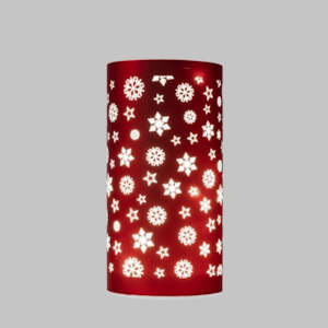 Noel: 20cm Red Cylinder Lantern