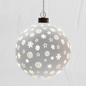 Noel: 15cm White Festive Twinkle Sphere