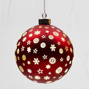 15cm Red Festive Twinkle Sphere