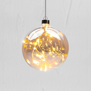 Hanging Glass: Dark Champagne Small Sphere Hanging Glass Light
