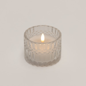 Led Candles: Clear Deco-cut Glass Candle