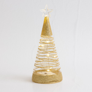 Noel: 23cm Gold Sparkle Table Top Tree