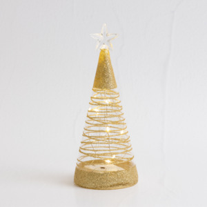 19cm Gold Sparkle Table Top Tree