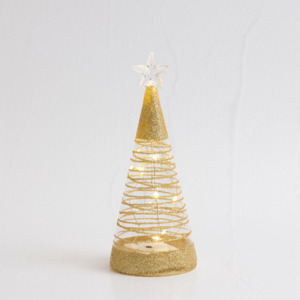 17cm Gold Sparkle Table Top Tree
