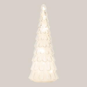 Noel: 42cm White Frost Drop Glass Tree