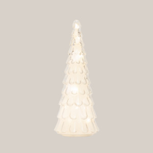 Noel: 33cm White Frost Drop Glass Tree