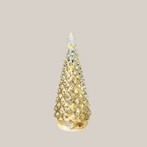 Noel: 24cm Silver Pinecone Glass Tree