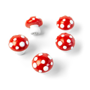 Magnets: Toadstool Magnets red/white (set of 5)