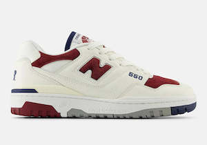 Shoes: New Balance 550 Suede Toe - Burgundy / Navy